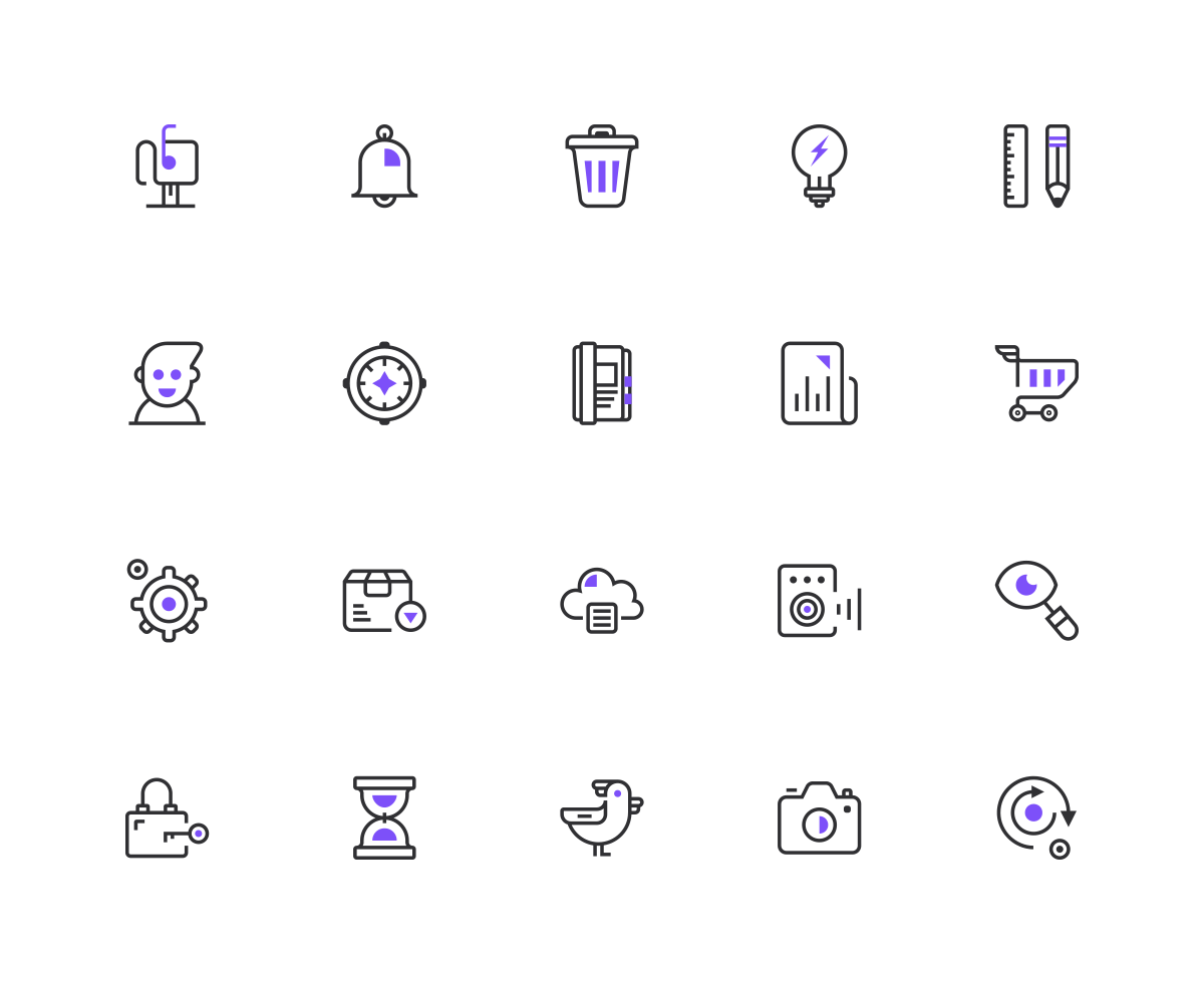 20 Line UI Icons
