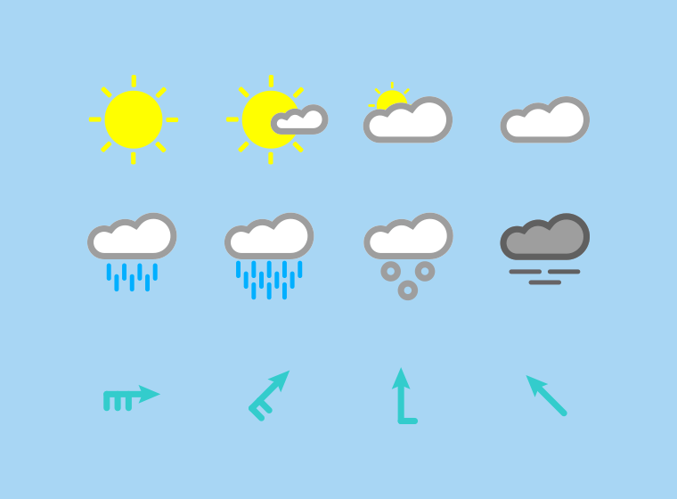 15 Colored Weather Icons