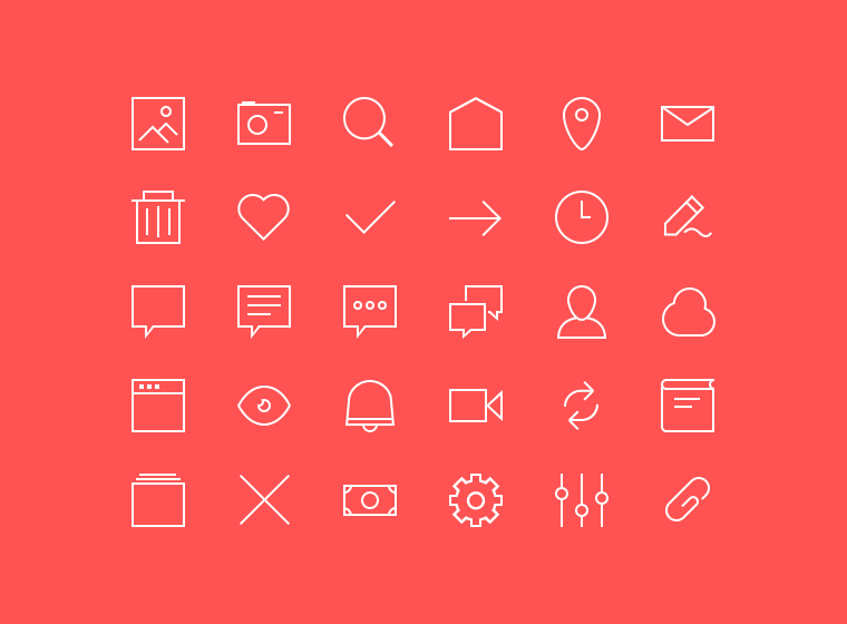 2px lines 48x48px free icons