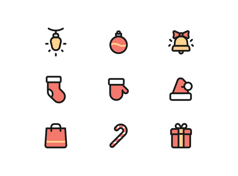 *Free* Christmas Icons - Colored