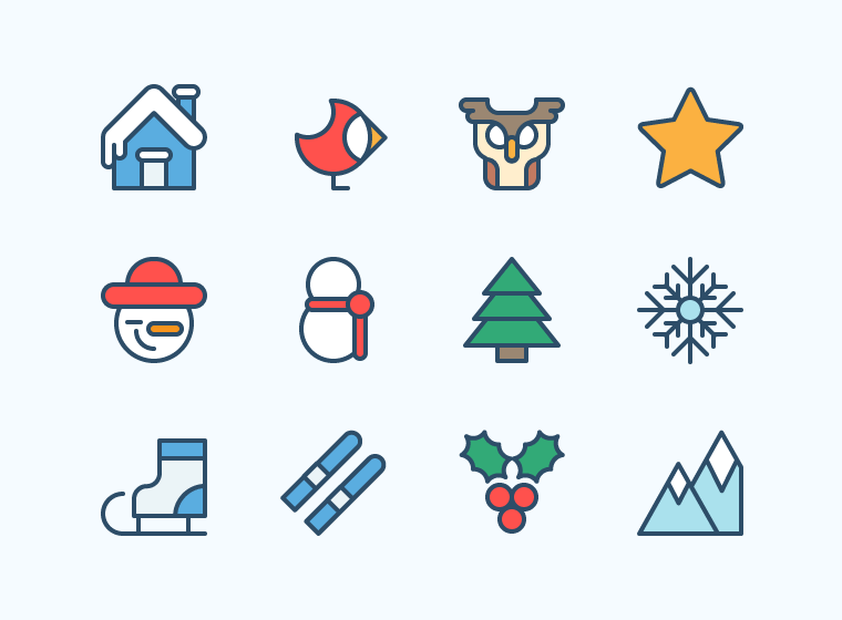 Christmas Outline Icons - Outdoor